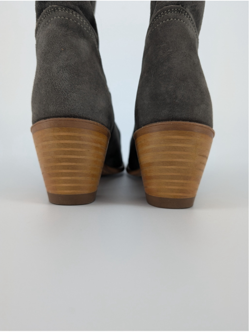 Vintage 1970s Wolverine Pigskin Suede Cowboy Boots Gray Women’s 8 M w/Box USA - Picture 5 of 14